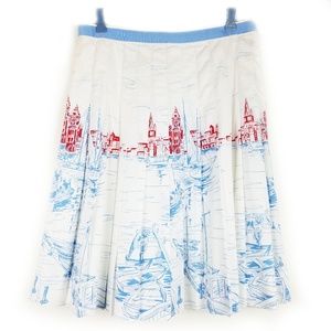 TOMMY HILFIGER STITCHED PLEATED SKIRT SAIL BOATS